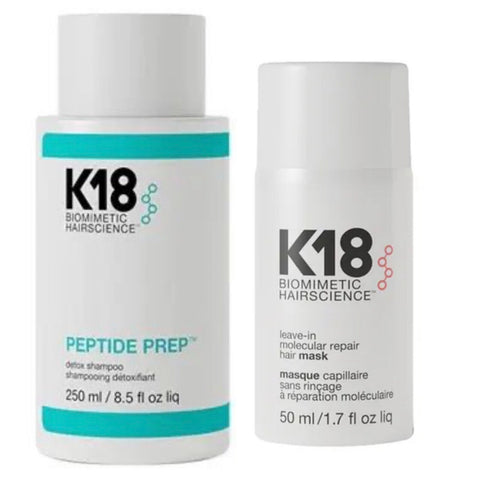 K18 Peptide Prep Detox Shampoo 250ml & Repair Mask 50ml Duo