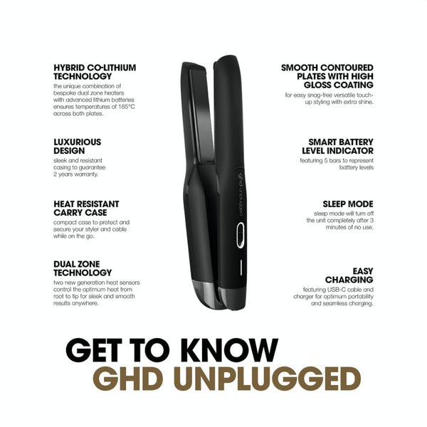 ghd Unplugged Cordless Hair Straightener in Matte Black - 