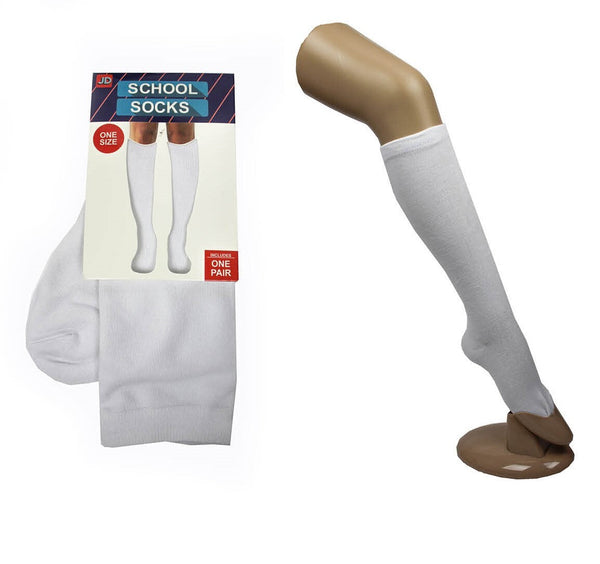 1 Pair SCHOOL SOCKS Plain Knee High Cotton Girls Boys