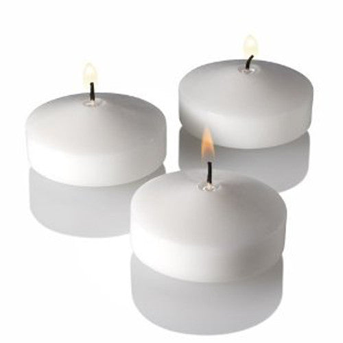 10 Pack of 4 Hour White Floating Candles - 4cm diameter