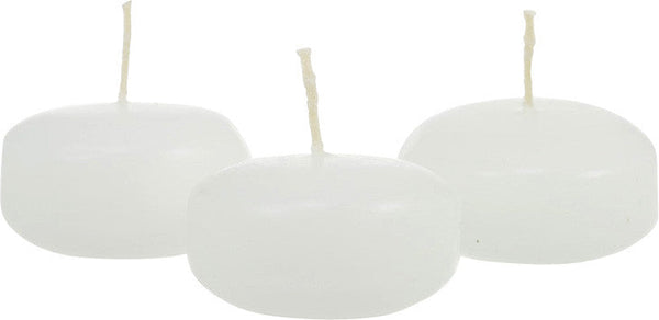 10 Pack of 4 Hour White Floating Candles - 4cm diameter