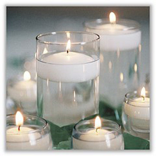 10 Pack of 4 Hour White Floating Candles - 4cm diameter