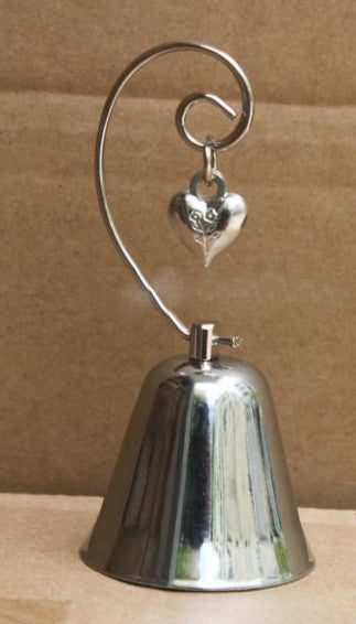 10 Pack of Silver Wedding Kissing Bell Name Card Stand