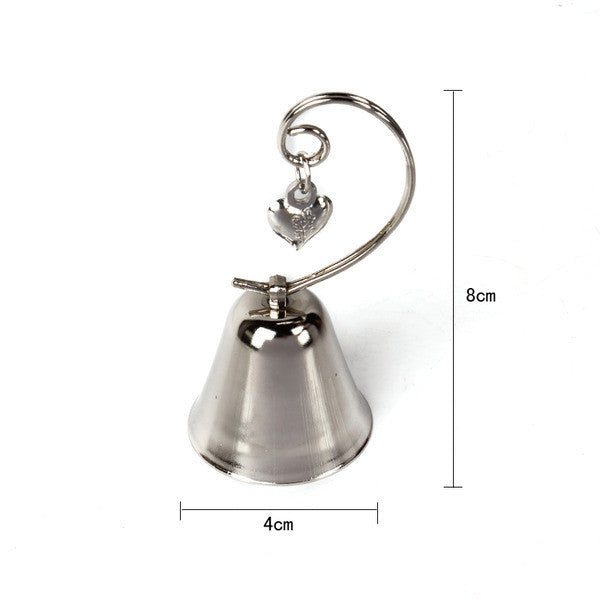 10 Pack of Silver Wedding Kissing Bell Name Card Stand