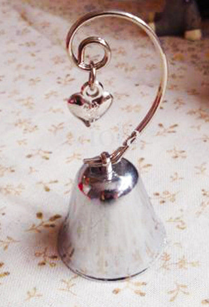 10 Pack of Silver Wedding Kissing Bell Name Card Stand