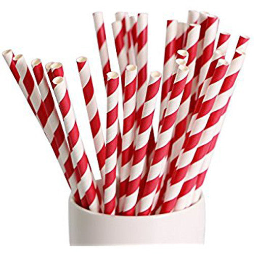 1000 Bulk Wholesale Pack Red White Drinking Straws