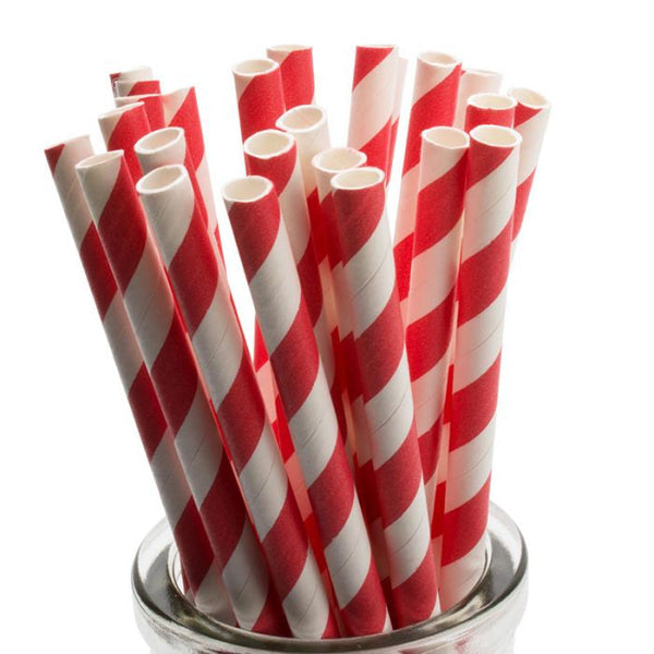 1000 Bulk Wholesale Pack Red White Drinking Straws