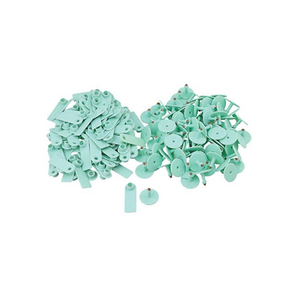 100x Cattle Ear Tags 5x2cm Set - Mini Green Blank Pig Goat