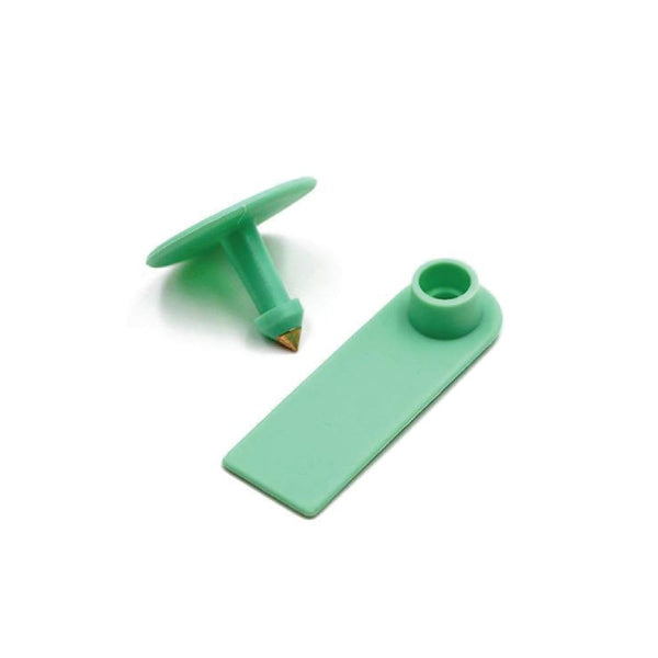100x Cattle Ear Tags 5x2cm Set - Mini Green Blank Pig Goat