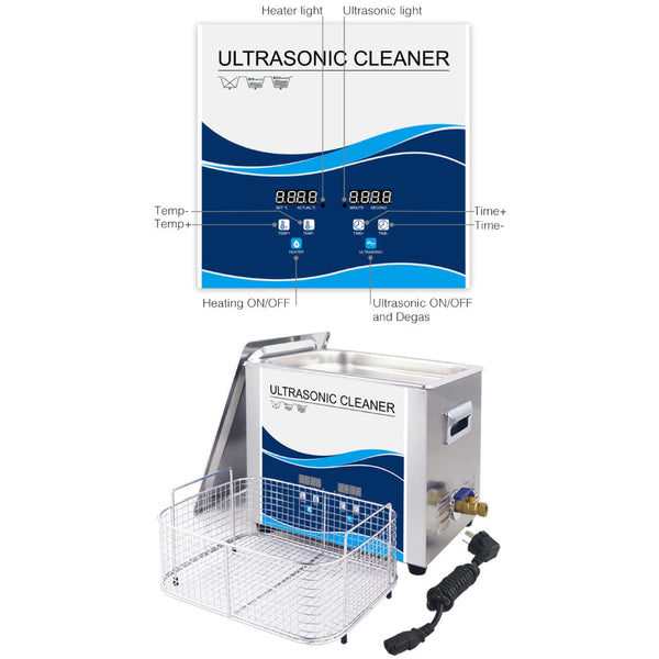 10L Digital Ultrasonic Cleaner Jewelry Ultra Sonic Bath