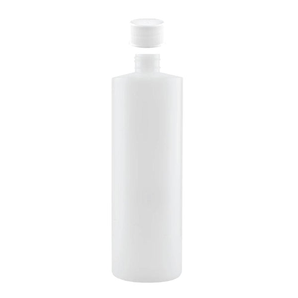 10x 250ml Clear HDPE Round Bottle + 28/410 Caps - Empty