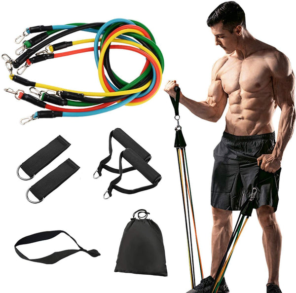 11 Pack Resistance Bands Stackable Exercise Bands Home