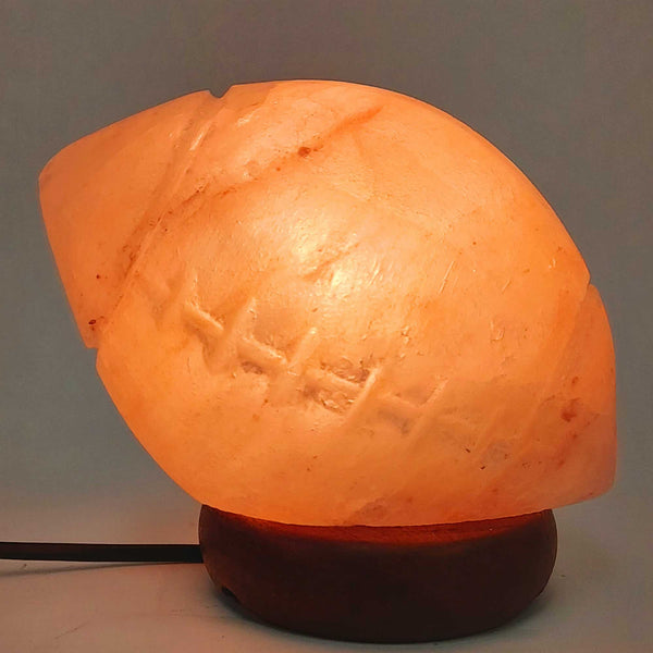 12V 12W Rugby Himalayan Pink Salt Lamp Carved Footy Rock