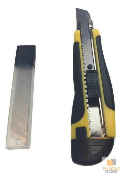 12x BOX CUTTERS Knife Retractable Blade Snap Off Razor 18mm