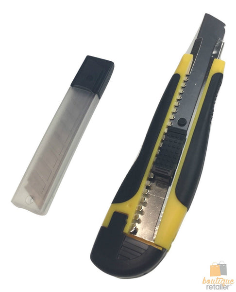 12x BOX CUTTERS Knife Retractable Blade Snap Off Razor 18mm