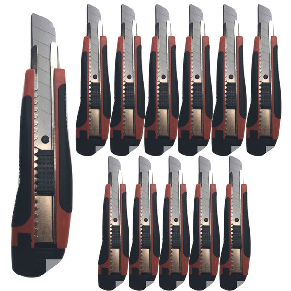 12x BOX CUTTERS Knife Retractable Blade Snap Off Razor 18mm
