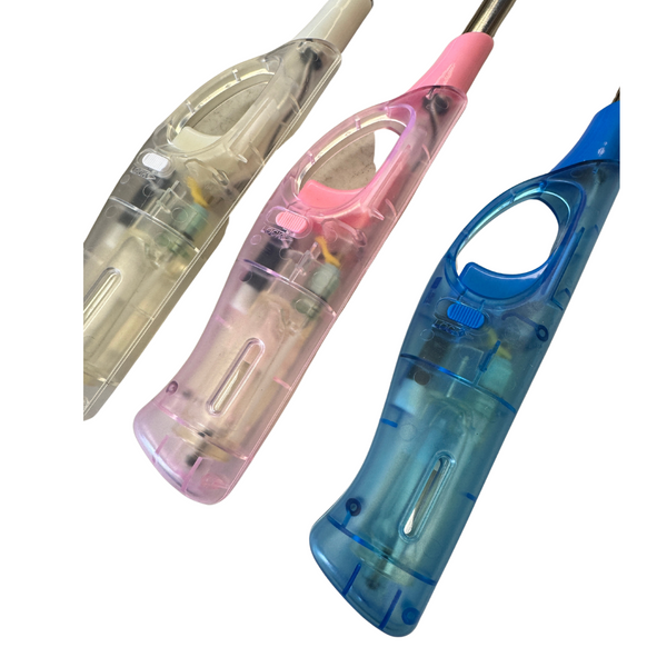 12x Clear Long Gas Lighter for BBQ Kitchen Cigarette w/