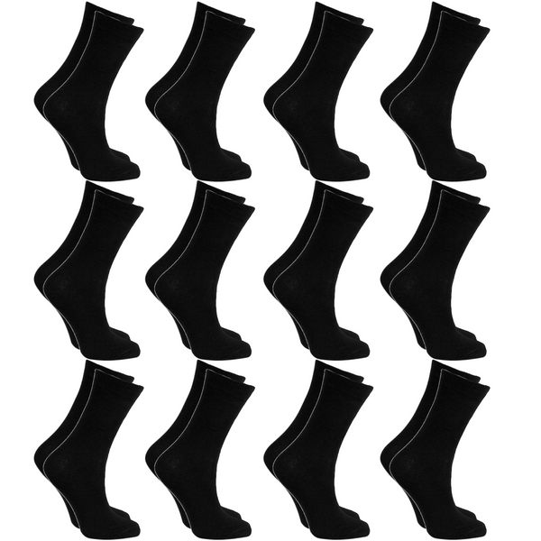 12x Pairs SCHOOL SOCKS Plain Cotton Rich Girls Boys School