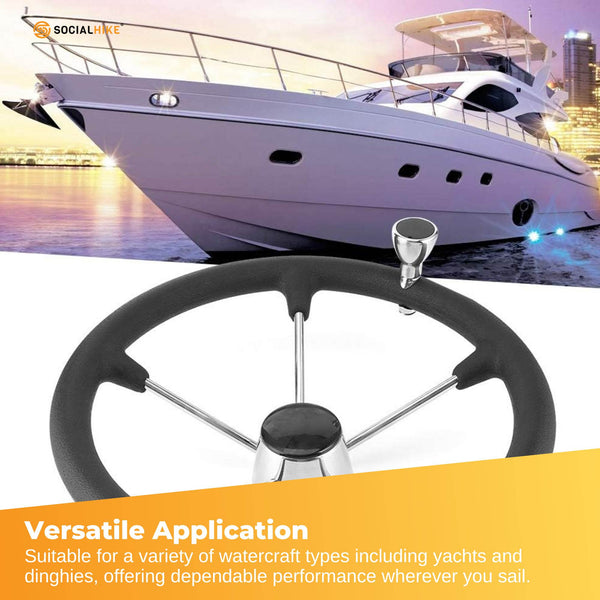 13.5’’ Boat Steering Wheel With Grip Cover - Stainless