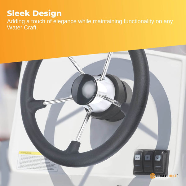 13.5’’ Boat Steering Wheel With Grip Cover - Stainless