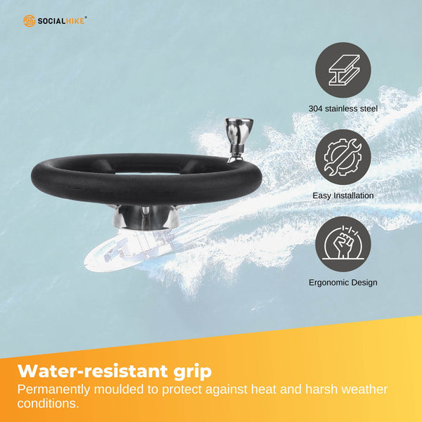 13.5’’ Boat Steering Wheel With Grip Cover - Stainless