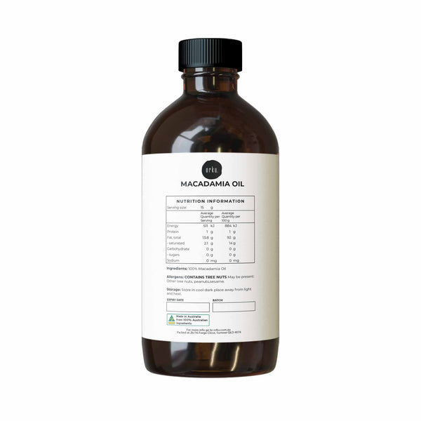 1L Macadamia Nut Oil - Natural Cold Pressed Food Grade 100%