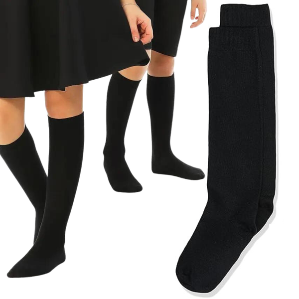 1x Pair School Uniform Knee High Socks Cotton Rich Girls
