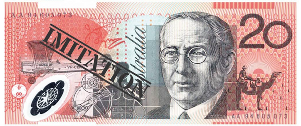 20 Dollar Australian Souvenir Note Pad Fake AUD Money - 1