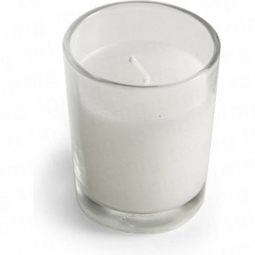 20 White Wax Clear Glass Holder Votive Candle - Wedding