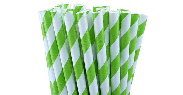 200 Pack Green White Drinking Straws Biodegradable Eco