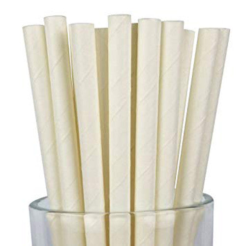 200 Pack White Drinking Straws Biodegradable Eco Paper