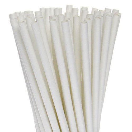 200 Pack White Drinking Straws Biodegradable Eco Paper