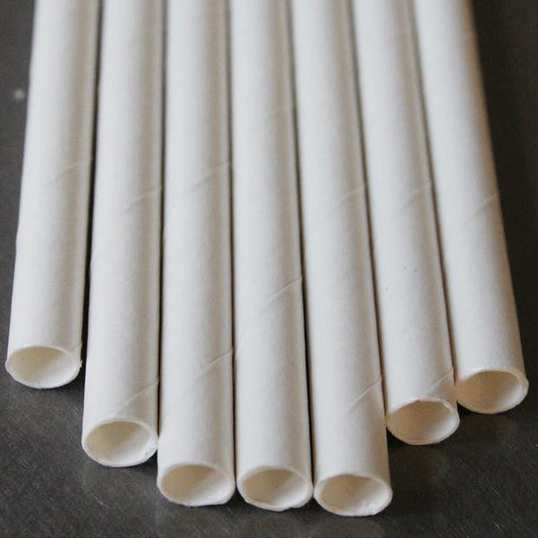 200 Pack White Drinking Straws Biodegradable Eco Paper