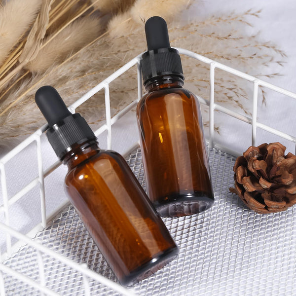 20ml (5 Pack) Amber Glass Dropper Bottle Liquid Essential