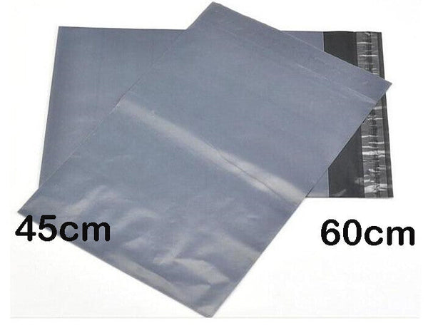 25 Pack - 600x450 mm LARGE GREY PLASTIC MAILING SATCHEL
