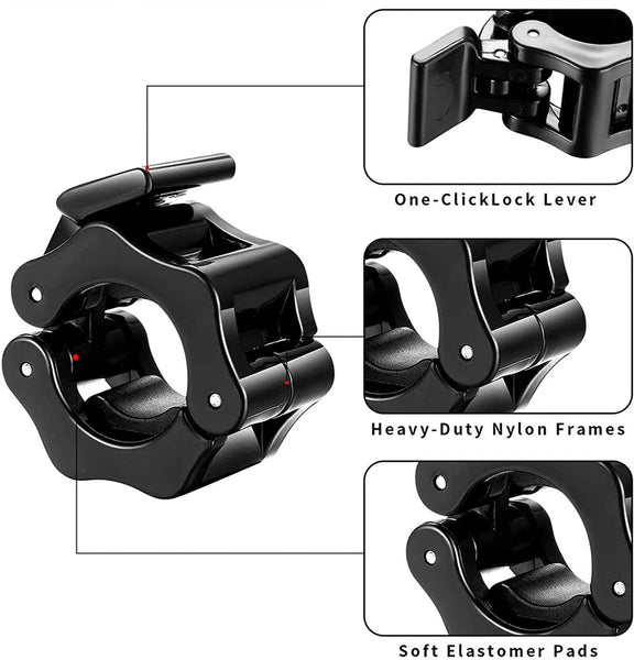 2Pcs 2in / 50mm Olympic Dumbbell Clamps Barbell Clamps