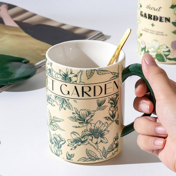 2X High-Fired Ceramic Porcelain Mug Set with Lid 400ml
