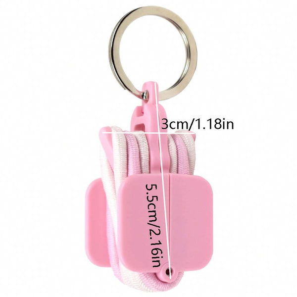 3-PCS Black Portable Hair Tie Organizer Keychain Compact