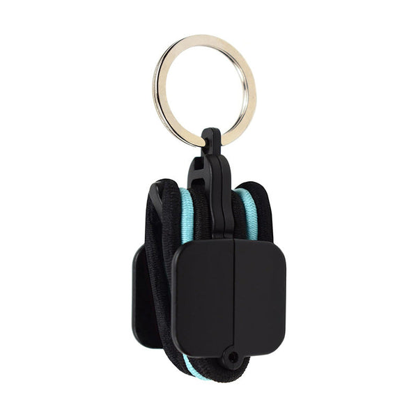 3-PCS Black Portable Hair Tie Organizer Keychain Compact