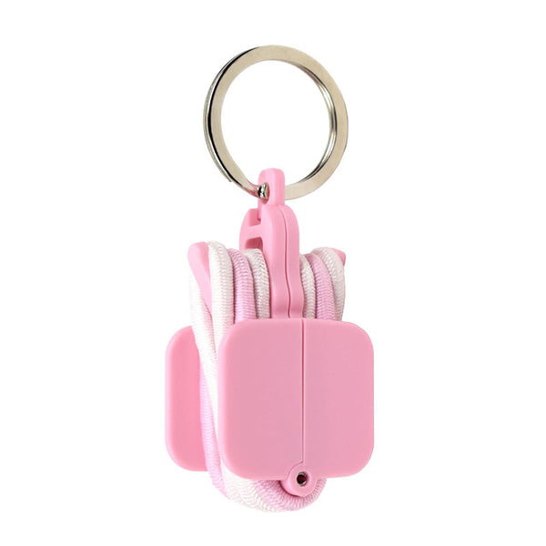 3-PCS Pink Portable Hair Tie Organizer Keychain Compact