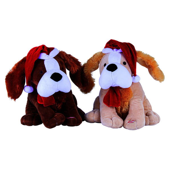 30cm Christmas Xmas Musical Dog Santa Hat Jingle Bells