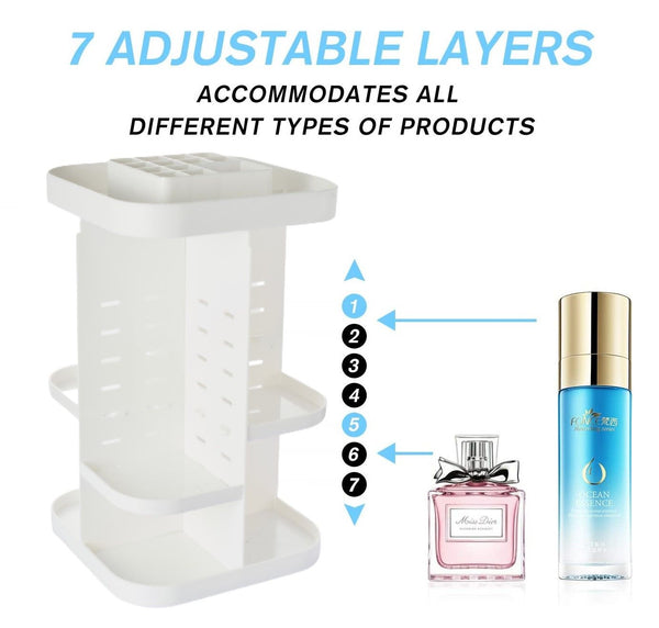 360 Rotating Large Capacity Makeup Organizer for Bedroom