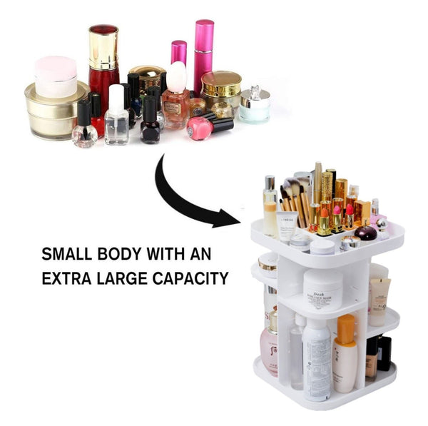 360 Rotating Large Capacity Makeup Organizer for Bedroom