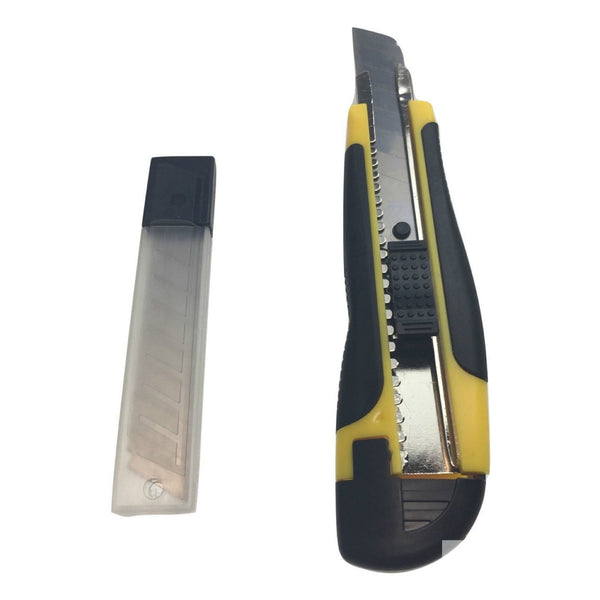3x BOX CUTTERS Knife Retractable Blade Snap Off Razor 18mm