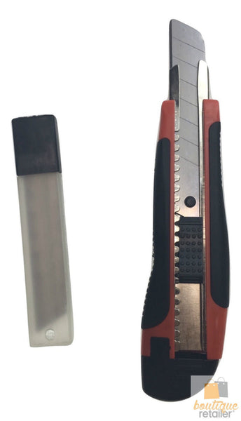 3x BOX CUTTERS Knife Retractable Blade Snap Off Razor 18mm