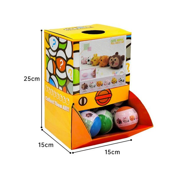 40X Cute Animal Pull Back Car Toy Capsules 50mm Collectible