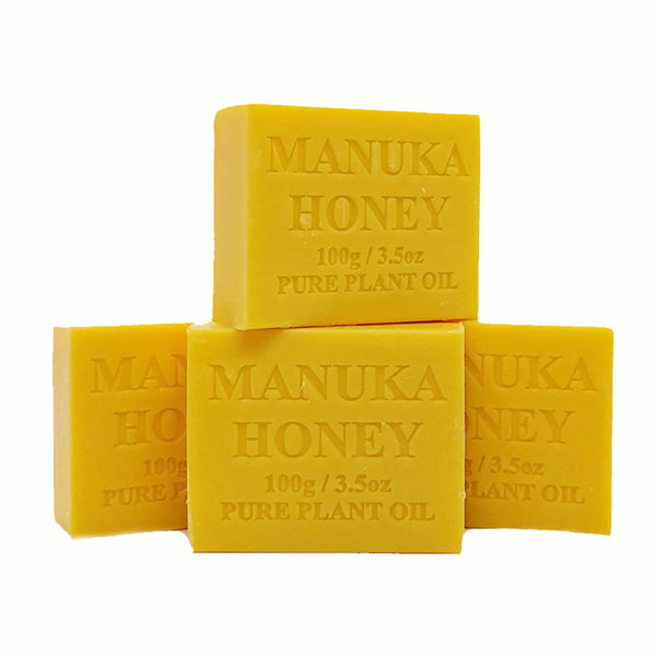 4x 100g Plant Oil Soap Manuka Honey Scent Pure Vegetable