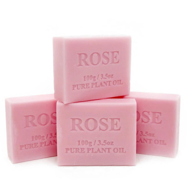 4x 100g Plant Oil Soap Rose Scent Pure Natural Vegetable