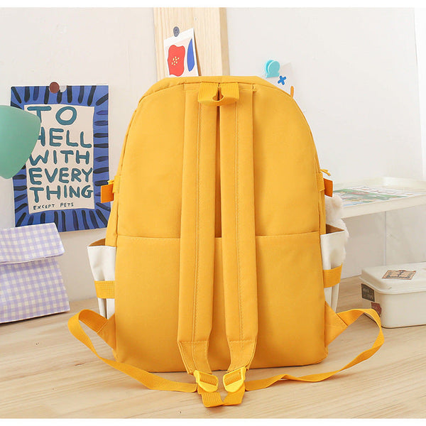 5 Piece Aesthetic School Backpack Set Purple Oxford Fabric
