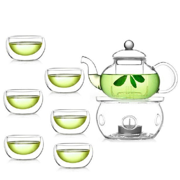 5 SetS of Gongfu Chinese Ceremony Tea Set - 6 Glass cups